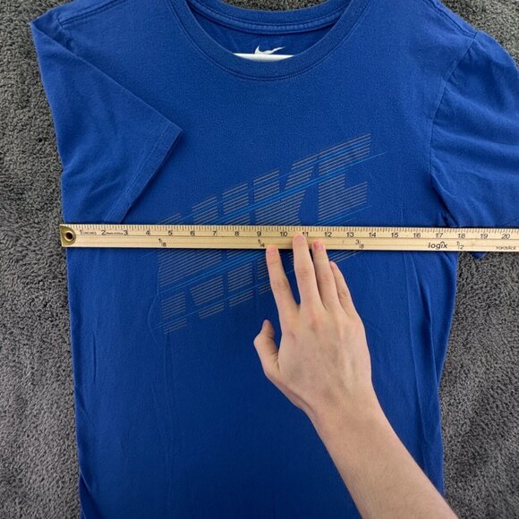 Nike Small Athletic Cut Blue Short Sleeve T Shirt Cotton Pullover Adult W/ Logo - Picture 4 of 13